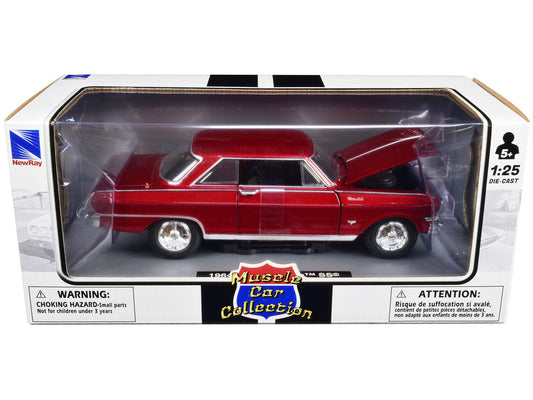 1964 Chevrolet Nova SS Burgundy "Muscle Car Collection" 1/25 Diecast Model Car by New Ray LuxuryLifeWay Online Store