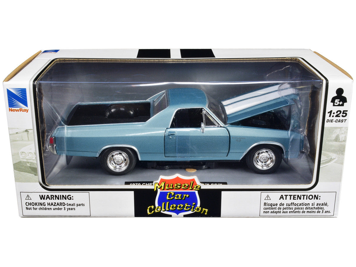 1970 Chevrolet El Camino SS Blue 1/25 Diecast Model Car by New Ray LuxuryLifeWay Online Store