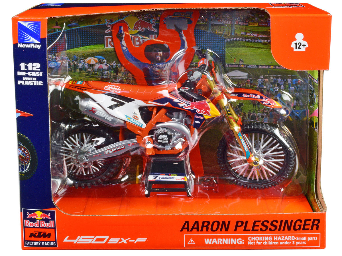 KTM 450 SX-F Motorcycle #7 Aaron Plessinger "Red Bull KTM Factory Racing" 1/12 Diecast Model by New Ray LuxuryLifeWay Online Store