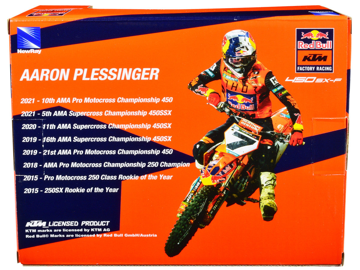 KTM 450 SX-F Motorcycle #7 Aaron Plessinger "Red Bull KTM Factory Racing" 1/12 Diecast Model by New Ray LuxuryLifeWay Online Store