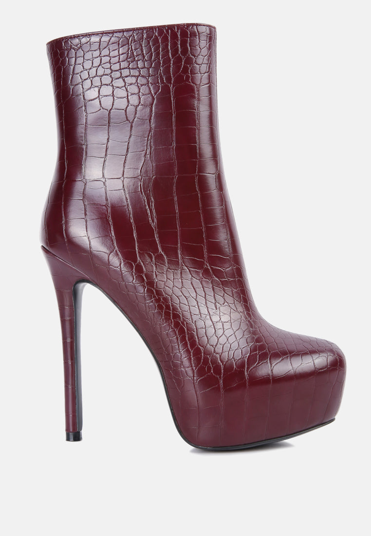 Orion High Heeled Croc Ankle Boot LuxuryLifeWay Online Store