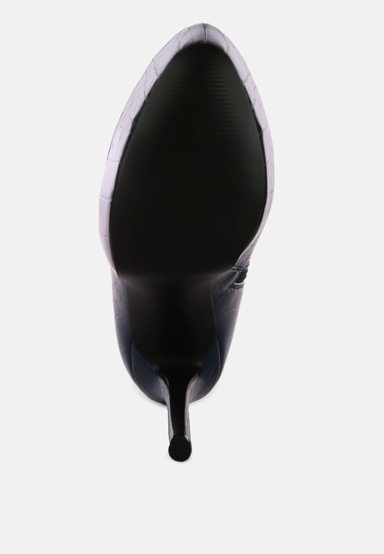 Orion High Heeled Croc Ankle Boot LuxuryLifeWay Online Store