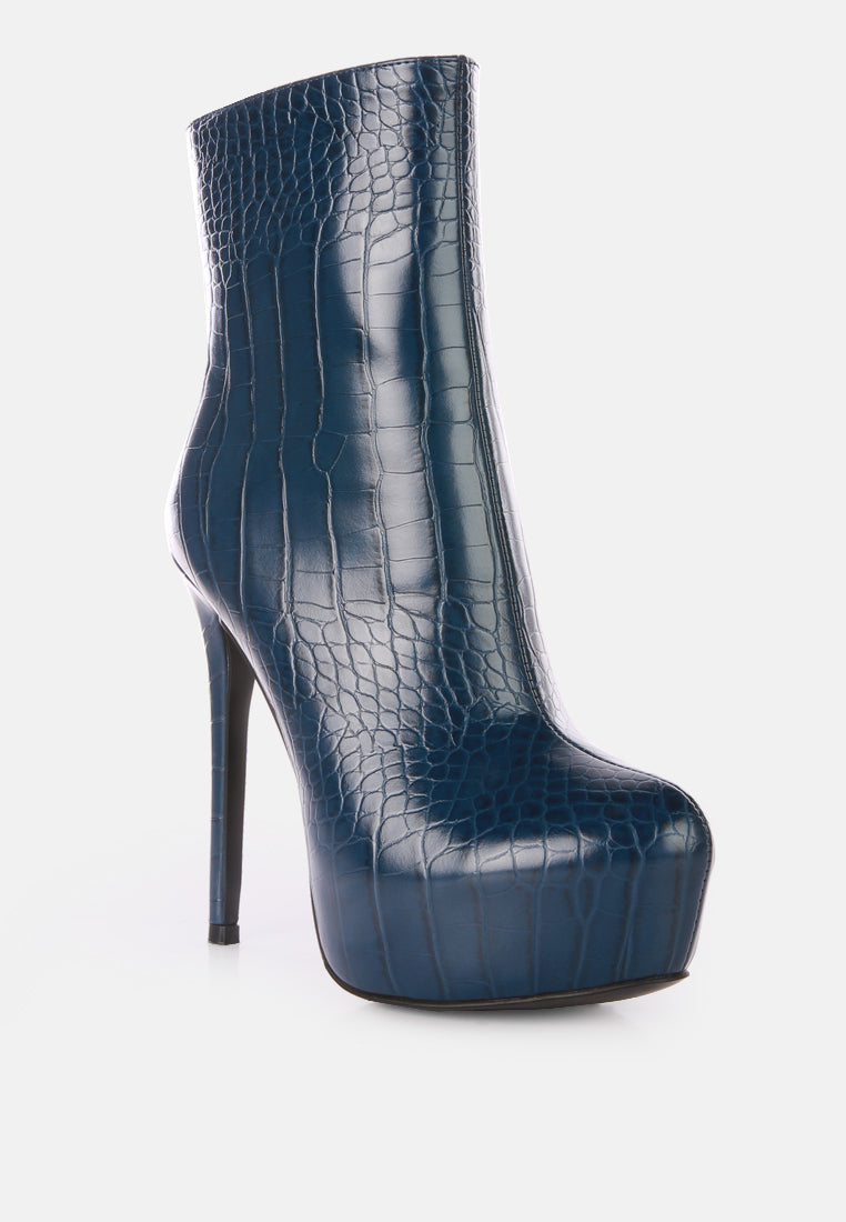 Orion High Heeled Croc Ankle Boot LuxuryLifeWay Online Store