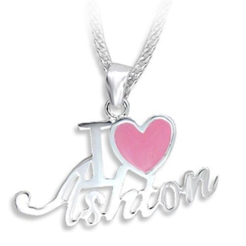 OT201 - High-Polished Brass Chain Pendant with Epoxy  in Light Rose LuxuryLifeWay Online Store