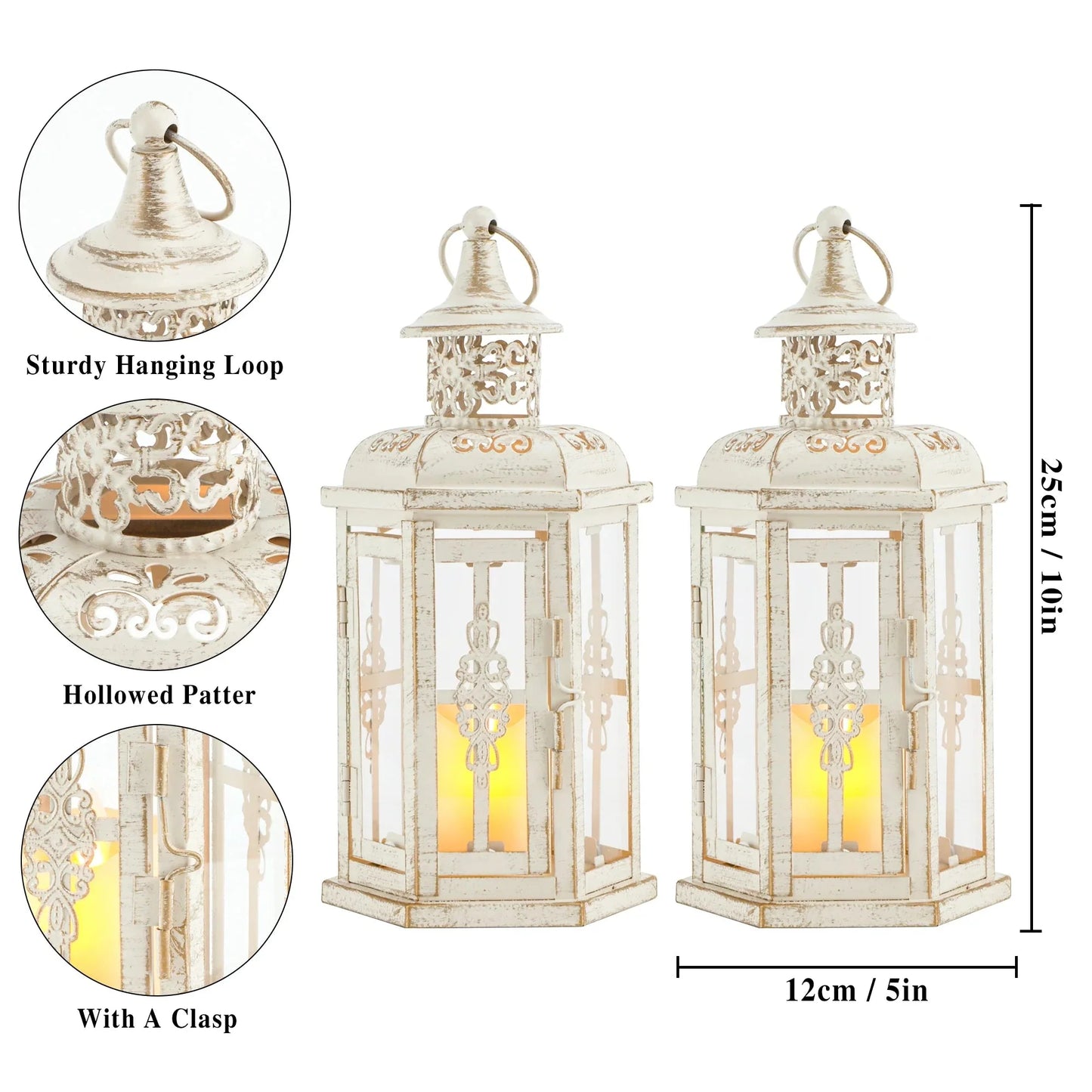 10 inch High Vintage Style Hanging Lantern（Set of 2 ） LuxuryLifeWay Online Store