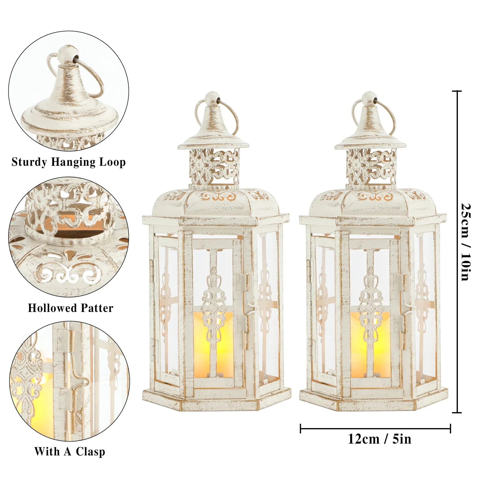10 inch High Vintage Style Hanging Lantern（Set of 2 ） LuxuryLifeWay Online Store