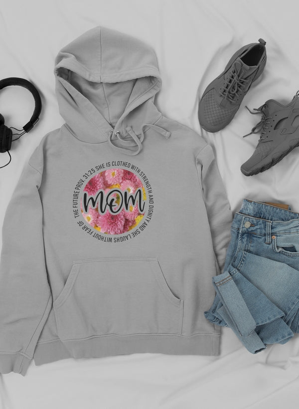 She Is Strong Proverbs Floral Mom Hoodie LuxuryLifeWay Online Store