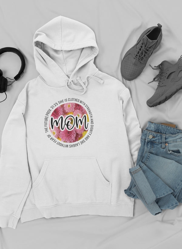 She Is Strong Proverbs Floral Mom Hoodie LuxuryLifeWay Online Store