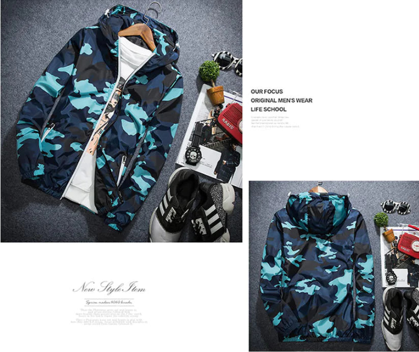 Youth Camouflage Hooded Jacket for Spring and Autumn