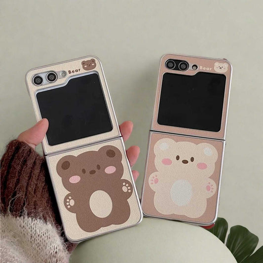 Cartoon Bear Bracelet Phone Case for Samsung Galaxy Z Flip 3 4 5 6 Shockproof Back Cover with Cute Charm LuxuryLifeWay Online Store