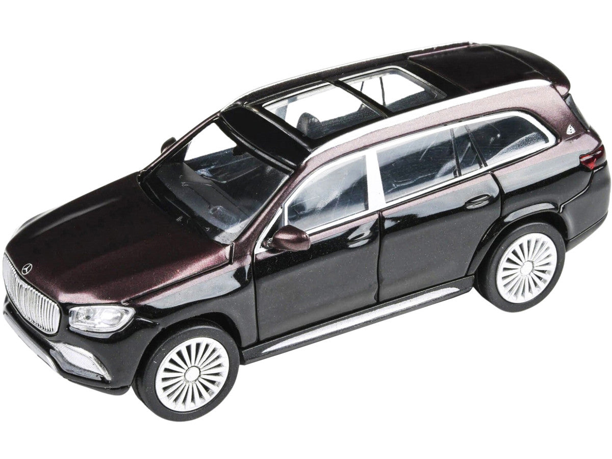 Mercedes-Maybach GLS 600 with Sunroof Rubellite Red and Obsidian Black Metallic 1/64 Diecast Model Car by Paragon LuxuryLifeWay Online Store
