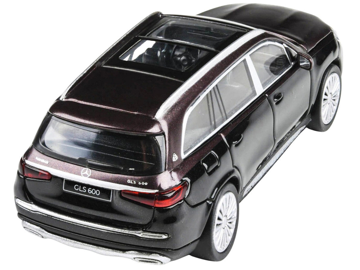 Mercedes-Maybach GLS 600 with Sunroof Rubellite Red and Obsidian Black Metallic 1/64 Diecast Model Car by Paragon LuxuryLifeWay Online Store
