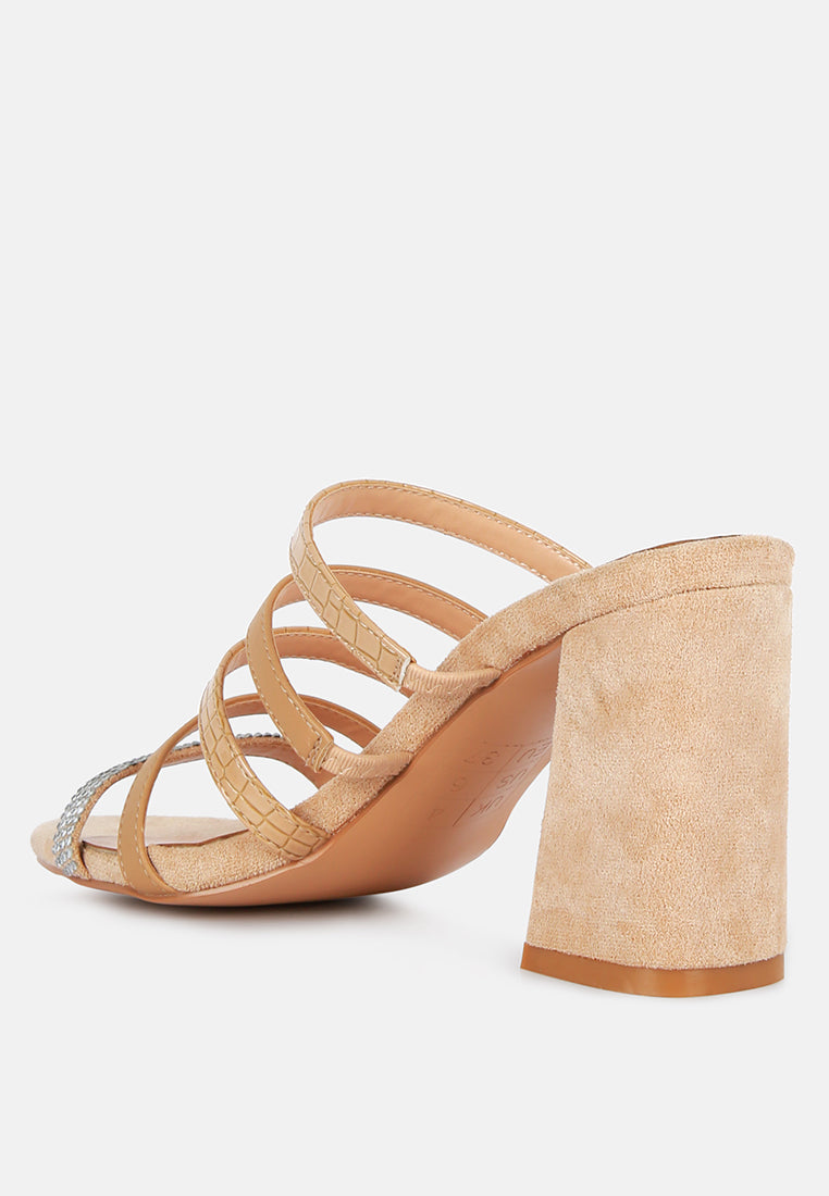 Peaches Strapped Rhinestone Embellished Sandals LuxuryLifeWay Online Store