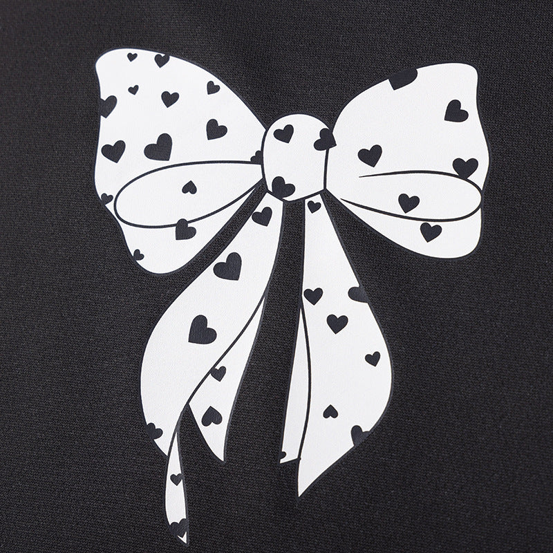 Spring and Autumn Girls Butterfly-bows Pattern Long Sleeves Top and Hearts Pattern Pants Clothing Set LuxuryLifeWay Online Store