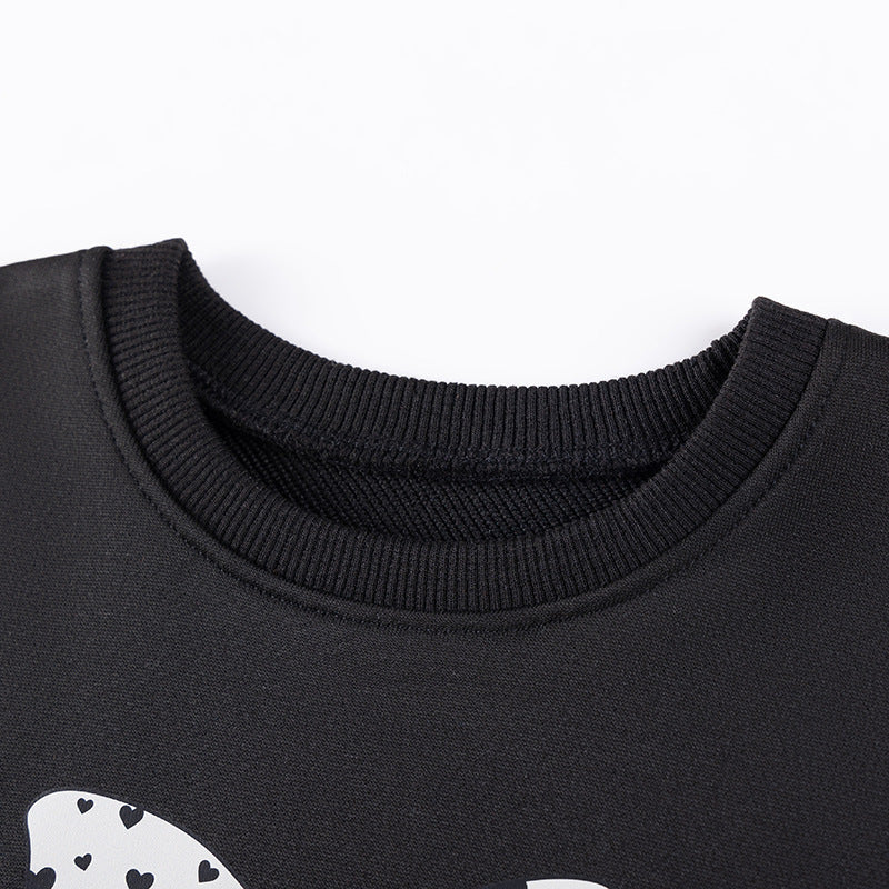 Spring and Autumn Girls Butterfly-bows Pattern Long Sleeves Top and Hearts Pattern Pants Clothing Set LuxuryLifeWay Online Store