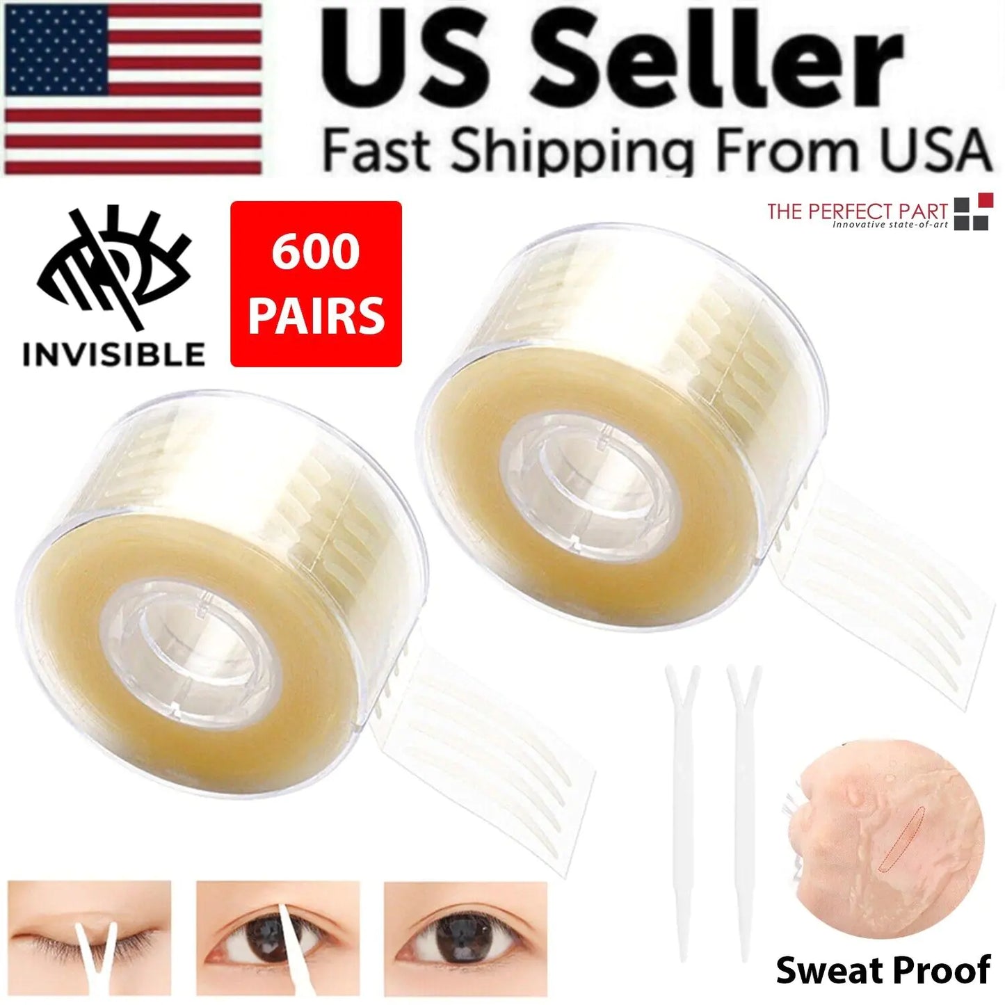 1200pcs Invisible Lace Eye Lift Strips Double Eyelid Adhesive Style Tape Sticker