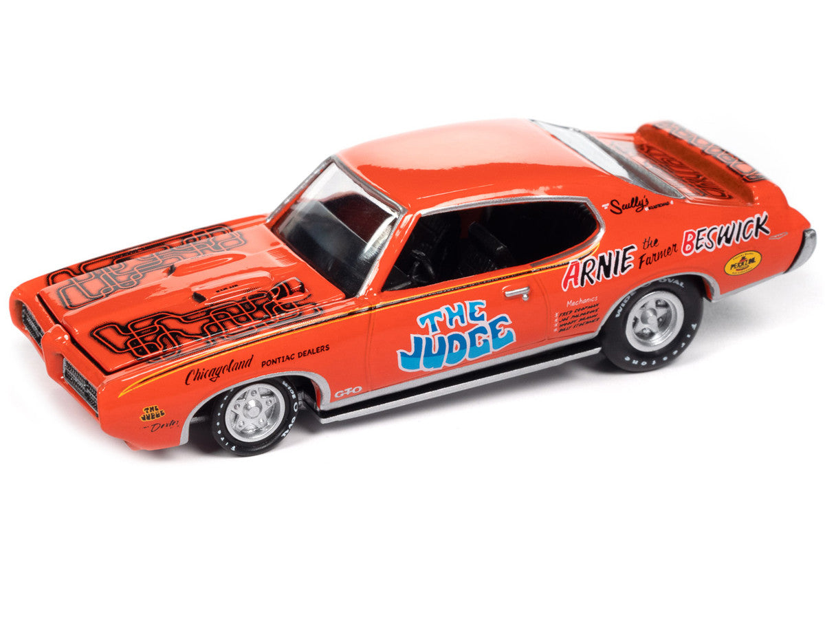 1969 Pontiac GTO Orange with Graphics "The Judge - Arnie 'The Farmer' Beswick" "Racing Champions Mint 2023" Release 1 Limited Edition to 2500 pieces Worldwide 1/64 Diecast Model Car by Racing Champions LuxuryLifeWay Online Store