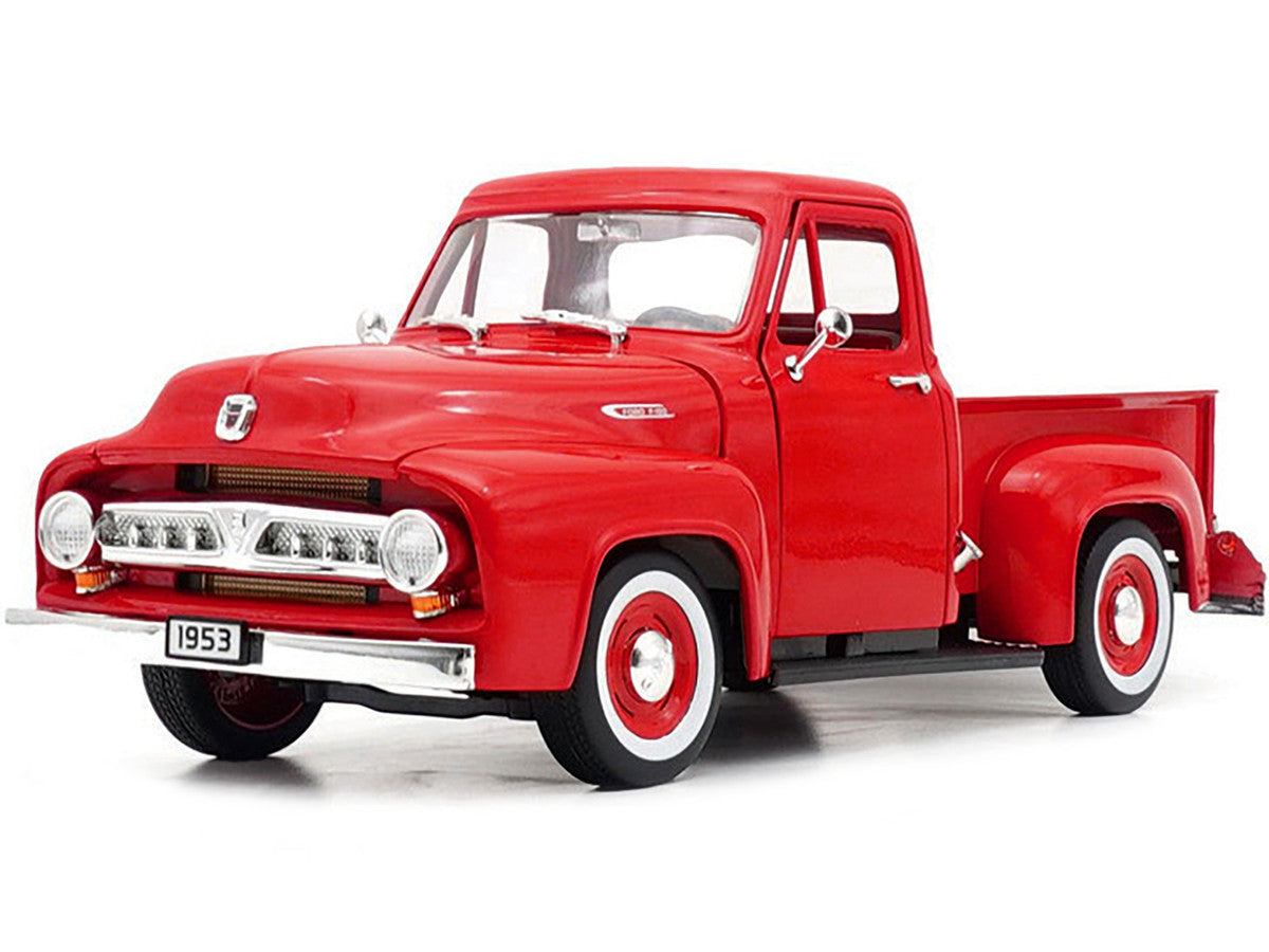 1953 Ford F-100 Pickup Truck Red 1/18 Diecast Model Car by Road Signature LuxuryLifeWay Online Store