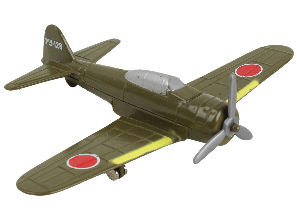 Mitsubishi A6M Zero Fighter Aircraft Green "Imperial Japanese Navy Air Service" with Runway Section Diecast Model Airplane by Runway24 LuxuryLifeWay Online Store