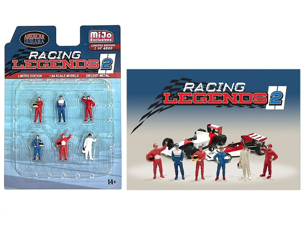 "Racing Legends 2" 6 piece Diecast Set (6 Driver Figures) Limited Edition to 4800 pieces Worldwide for 1/64 Scale Models by American Diorama LuxuryLifeWay Online Store