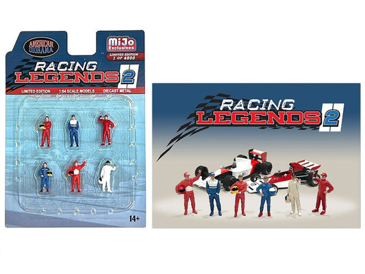 "Racing Legends 2" 6 piece Diecast Set (6 Driver Figures) Limited Edition to 4800 pieces Worldwide for 1/64 Scale Models by American Diorama LuxuryLifeWay Online Store