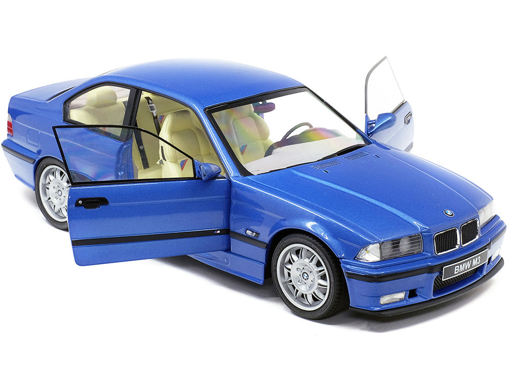 1994 BMW E36 M3 Blue Estoril Metallic 1/18 Diecast Model Car by Solido LuxuryLifeWay Online Store