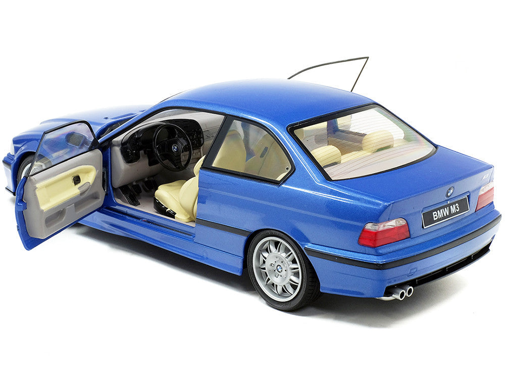 1994 BMW E36 M3 Blue Estoril Metallic 1/18 Diecast Model Car by Solido LuxuryLifeWay Online Store