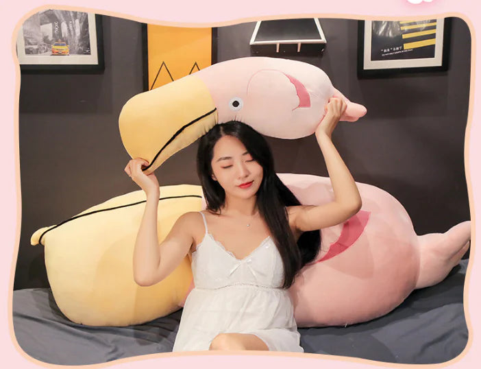 Cartoon Flamingo Parrot Plush Toy and Pillow Doll