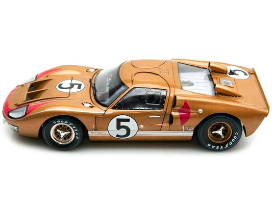 1966 Ford GT-40 MK II RHD (Right hand Drive) #5 Gold 24H of Le Mans 1/18 Diecast Model Car by Shelby Collectibles LuxuryLifeWay Online Store