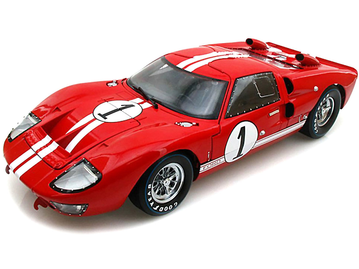 1966 Ford GT-40 MK 2 Red #1 1/18 Diecast Model Car by Shelby Collectibles LuxuryLifeWay Online Store