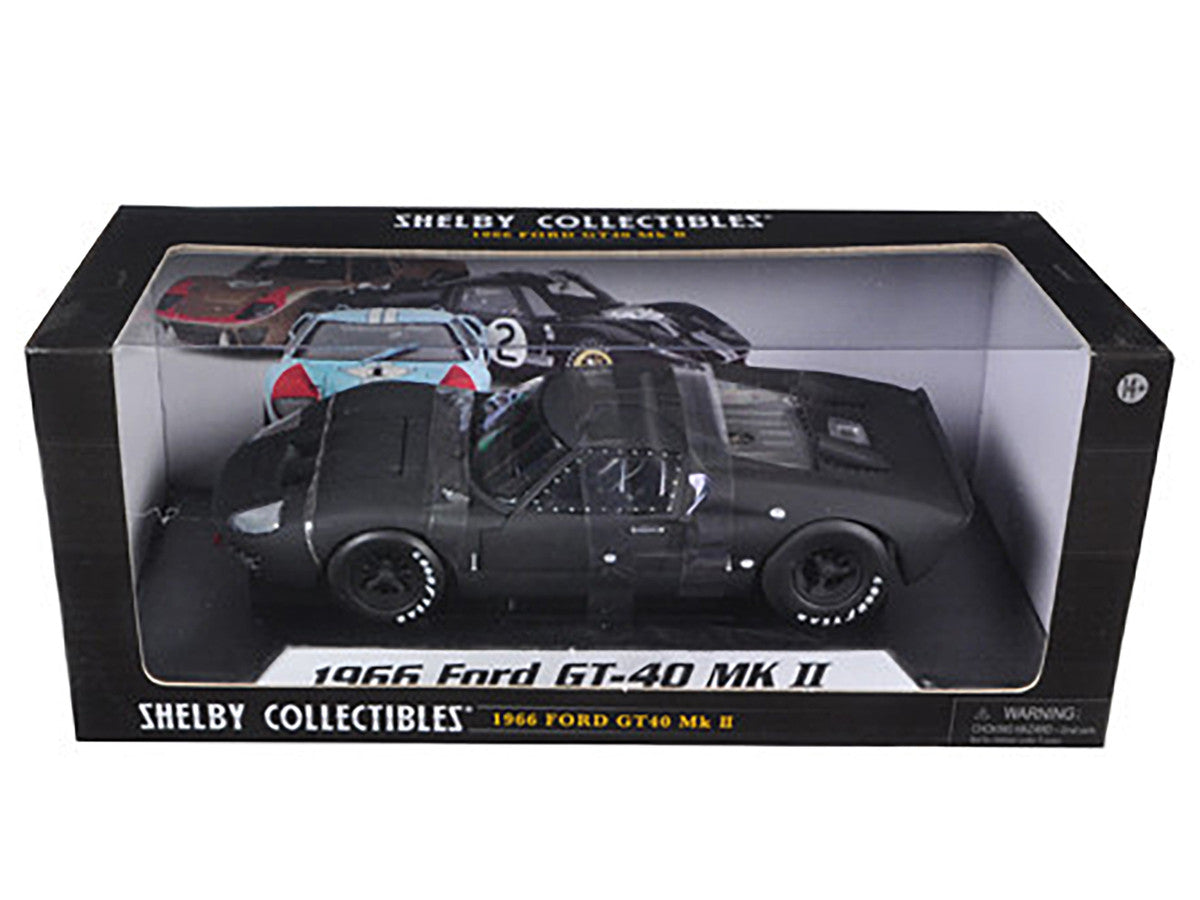 1966 Ford GT-40 GT40 MK 2 Matt Black 1/18 Diecast Car Model by Shelby Collectibles LuxuryLifeWay Online Store