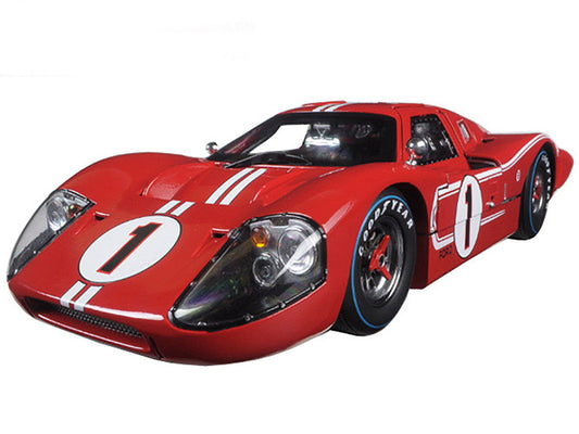 Ford GT MK IV #1 Red with White Stripes 24H of Le Mans (1967) 1/18 Diecast Model Car by Shelby Collectibles LuxuryLifeWay Online Store
