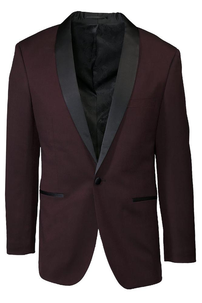 "Sebastian" Burgundy Pindot Tuxedo Jacket Shawl (Separates) LuxuryLifeWay Online Store