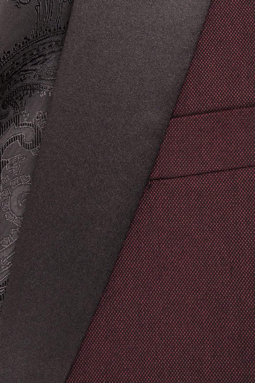"Sebastian" Burgundy Pindot Tuxedo Jacket Shawl (Separates) LuxuryLifeWay Online Store