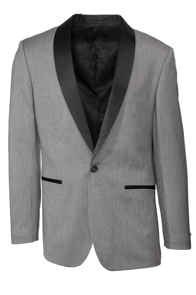 "Sebastian" Grey Pindot Tuxedo Jacket Shawl (Separates) LuxuryLifeWay Online Store
