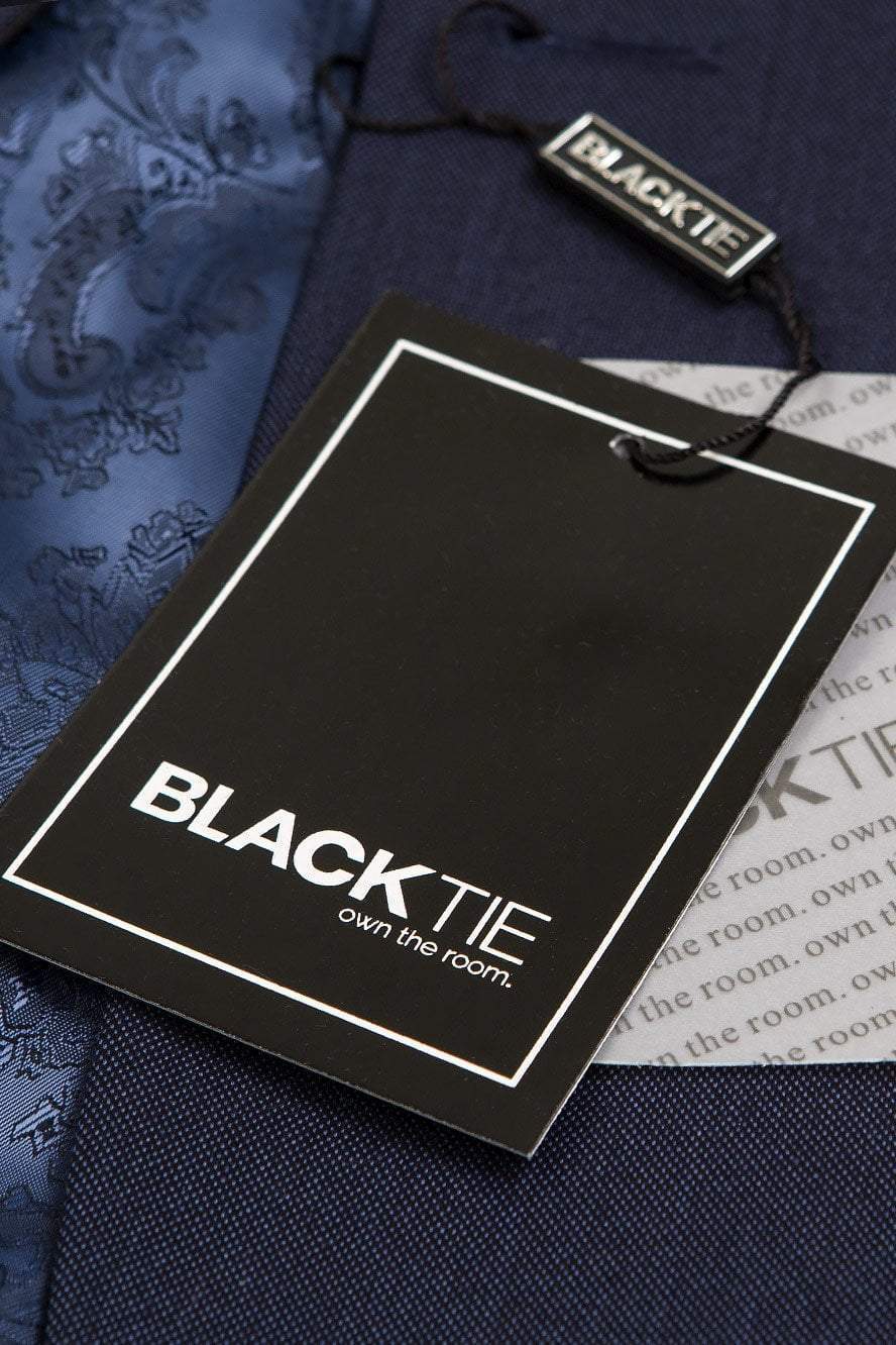 "Sebastian" Indigo Pindot Tuxedo Jacket Shawl (Separates) LuxuryLifeWay Online Store