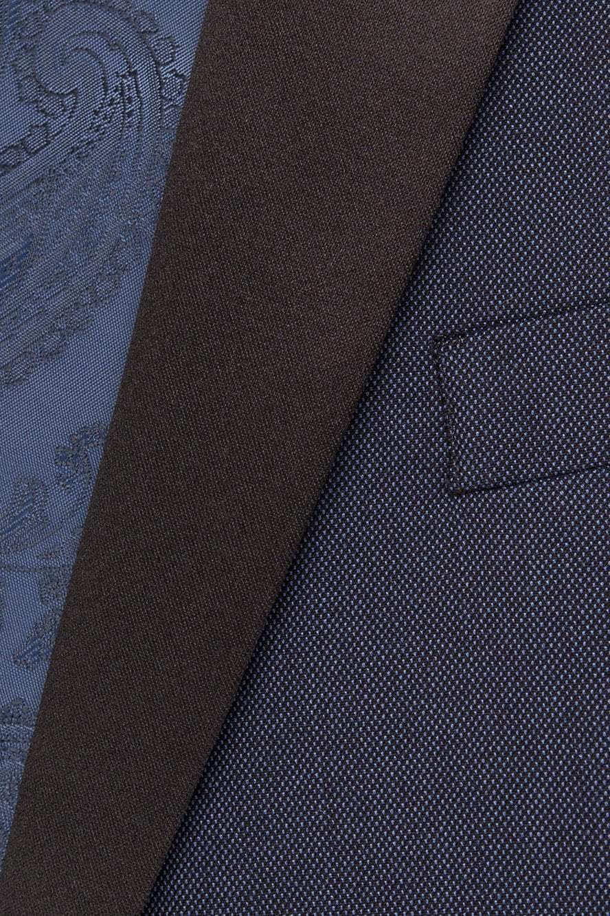 "Sebastian" Indigo Pindot Tuxedo Jacket Shawl (Separates) LuxuryLifeWay Online Store