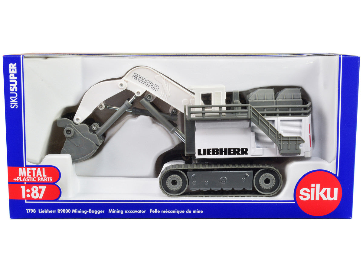 Liebherr R9800 Mining Excavator White and Gray 1/87 (HO) Diecast Model by Siku LuxuryLifeWay Online Store