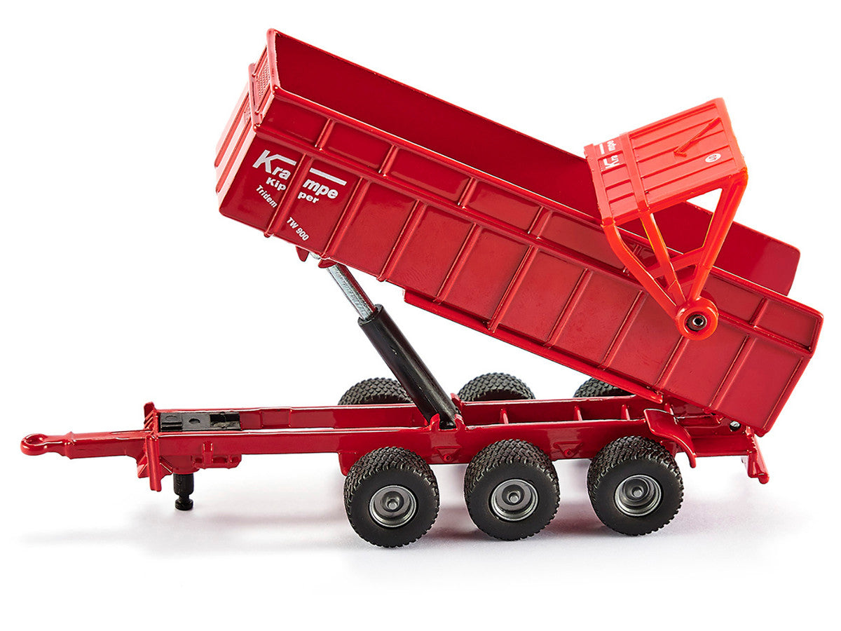 Massey Ferguson 8480 Dyna VT Tractor Red with Silver Top and Krampe Dump Trailer Red 1/87 (HO) Diecast Models by Siku LuxuryLifeWay Online Store