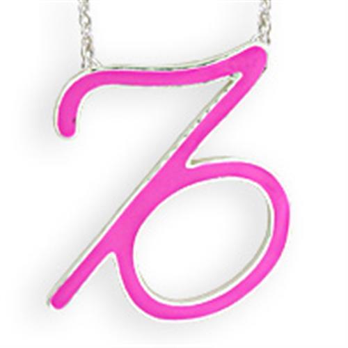 SNK04PINK - Silver Brass Chain Pendant with Epoxy  in Rose LuxuryLifeWay Online Store