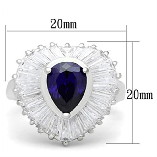 SS004 - Silver 925 Sterling Silver Ring with AAA Grade CZ  in Tanzanite LuxuryLifeWay Online Store