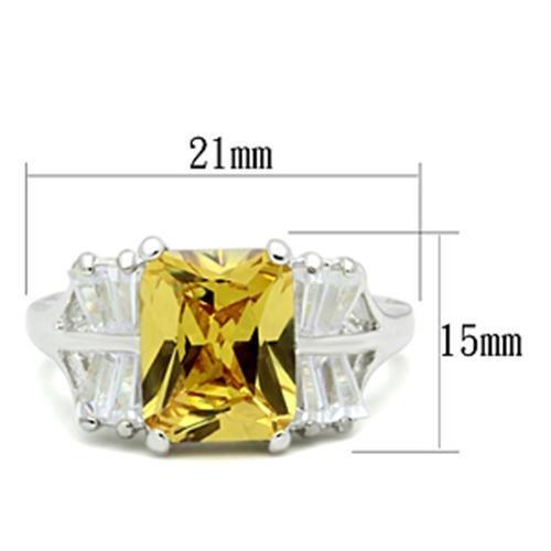 SS012 - Silver 925 Sterling Silver Ring with AAA Grade CZ  in Topaz LuxuryLifeWay Online Store