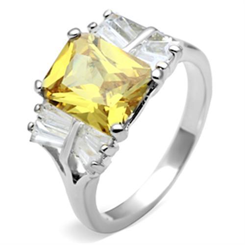SS012 - Silver 925 Sterling Silver Ring with AAA Grade CZ  in Topaz LuxuryLifeWay Online Store