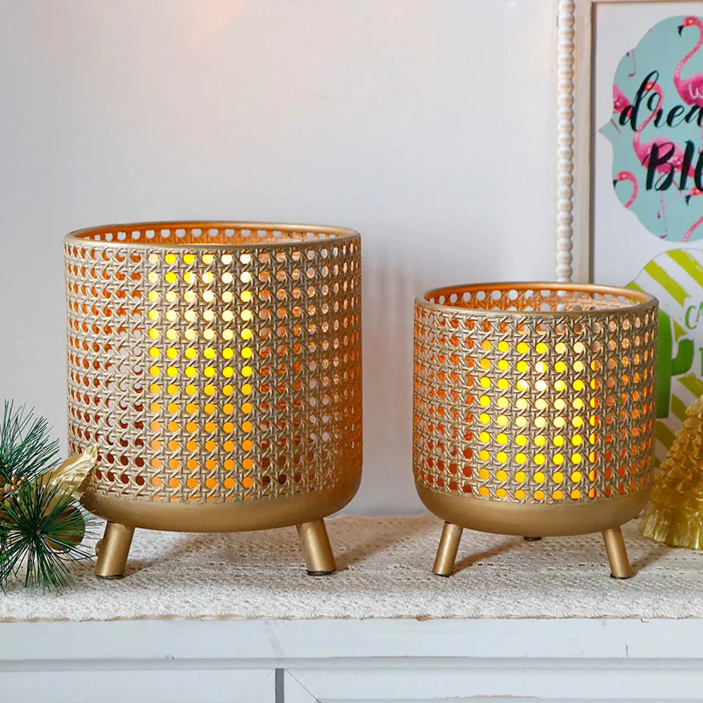 Set of 3 Plant Pots 10/8.5/7''H (Antique Gold) LuxuryLifeWay Online Store