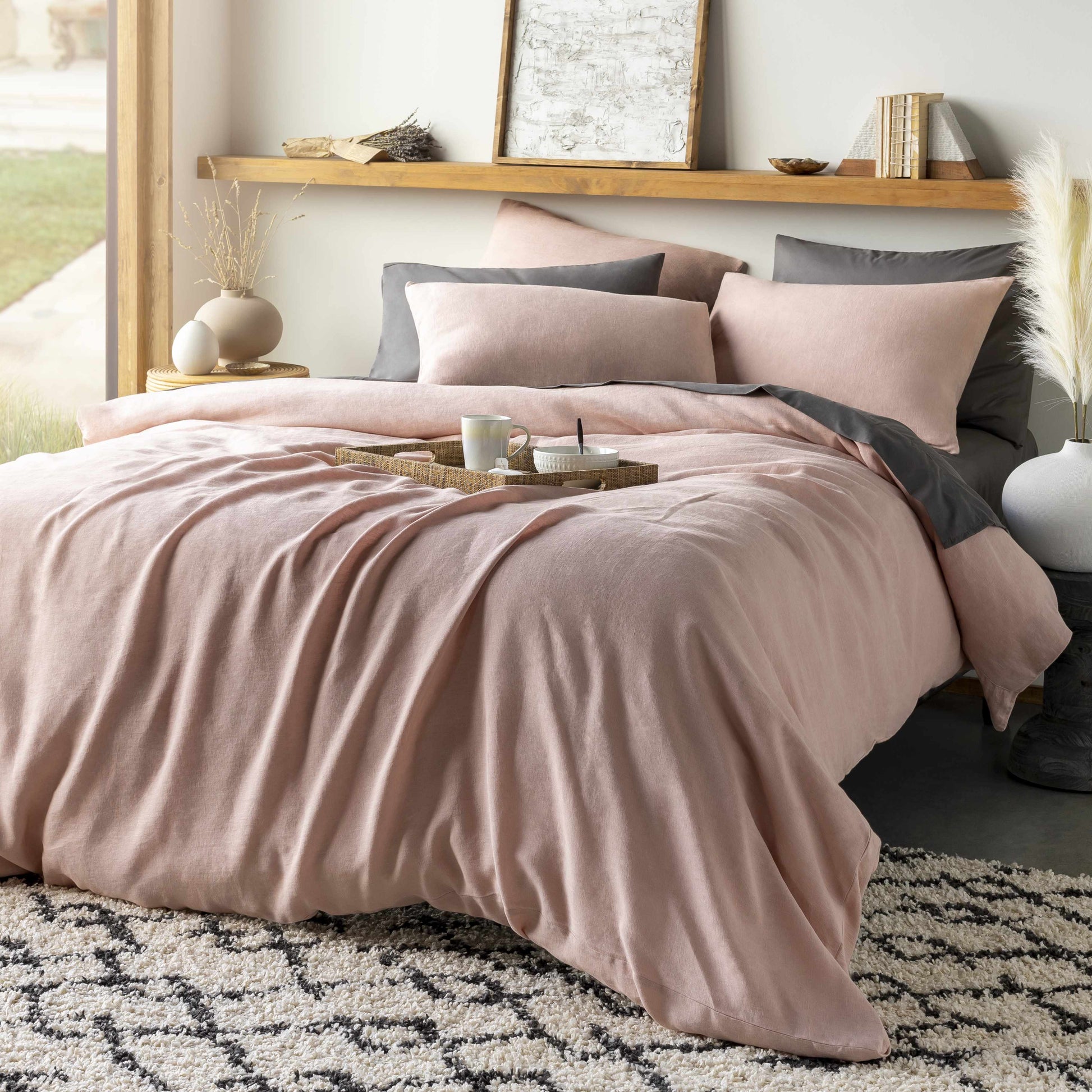 Estaca Blush Linen Bedding LuxuryLifeWay Online Store