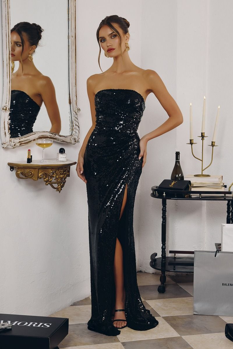 Strapless Neckline Sequin Fabric LuxuryLifeWay Online Store