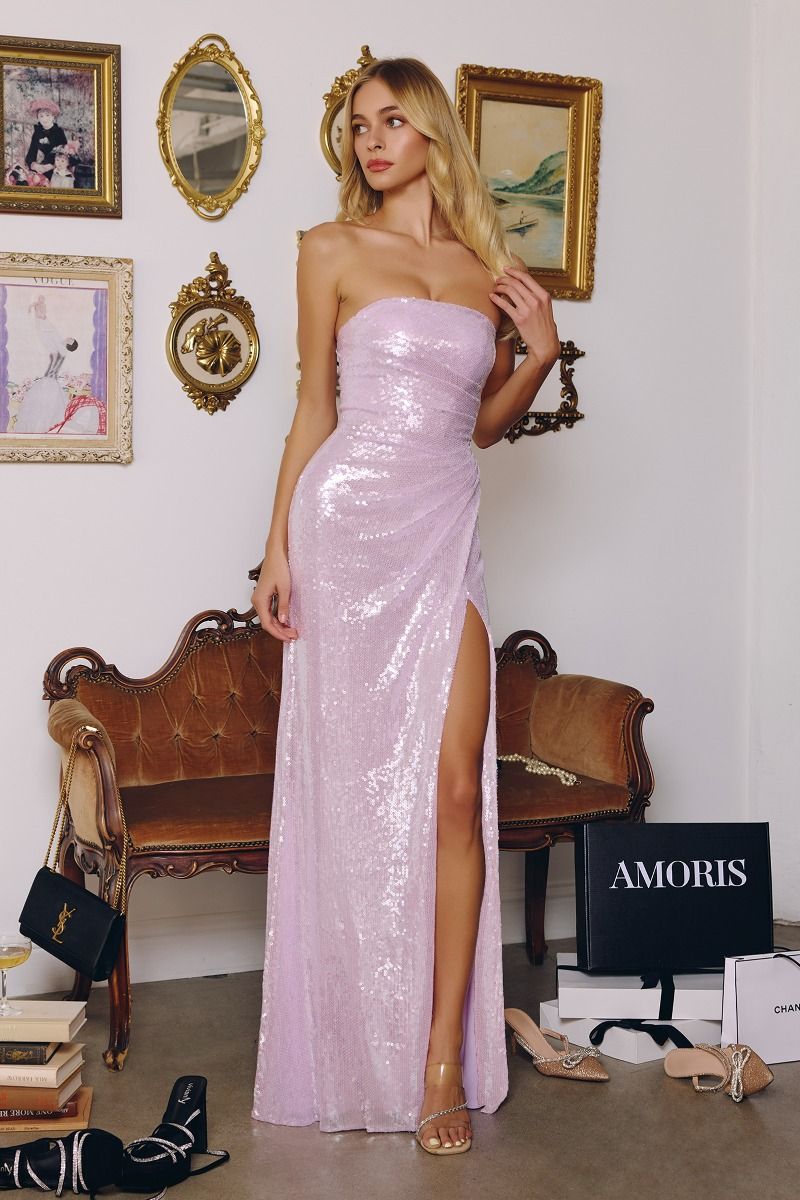 Strapless Neckline Sequin Fabric LuxuryLifeWay Online Store