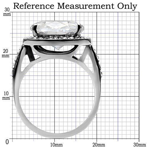 TK010- High polished (no plating) Stainless Steel Ring with AAA Grade CZ  in Clear LuxuryLifeWay Online Store