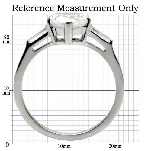 TK027 - High polished (no plating) Stainless Steel Ring with AAA Grade CZ  in Clear LuxuryLifeWay Online Store