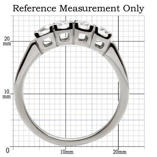 TK047 - High polished (no plating) Stainless Steel Ring with AAA Grade CZ  in Clear LuxuryLifeWay Online Store